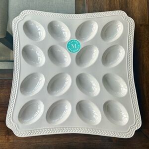 Martha Stewart Deviled Egg Serving Platter White 12 Egg Tray NEW